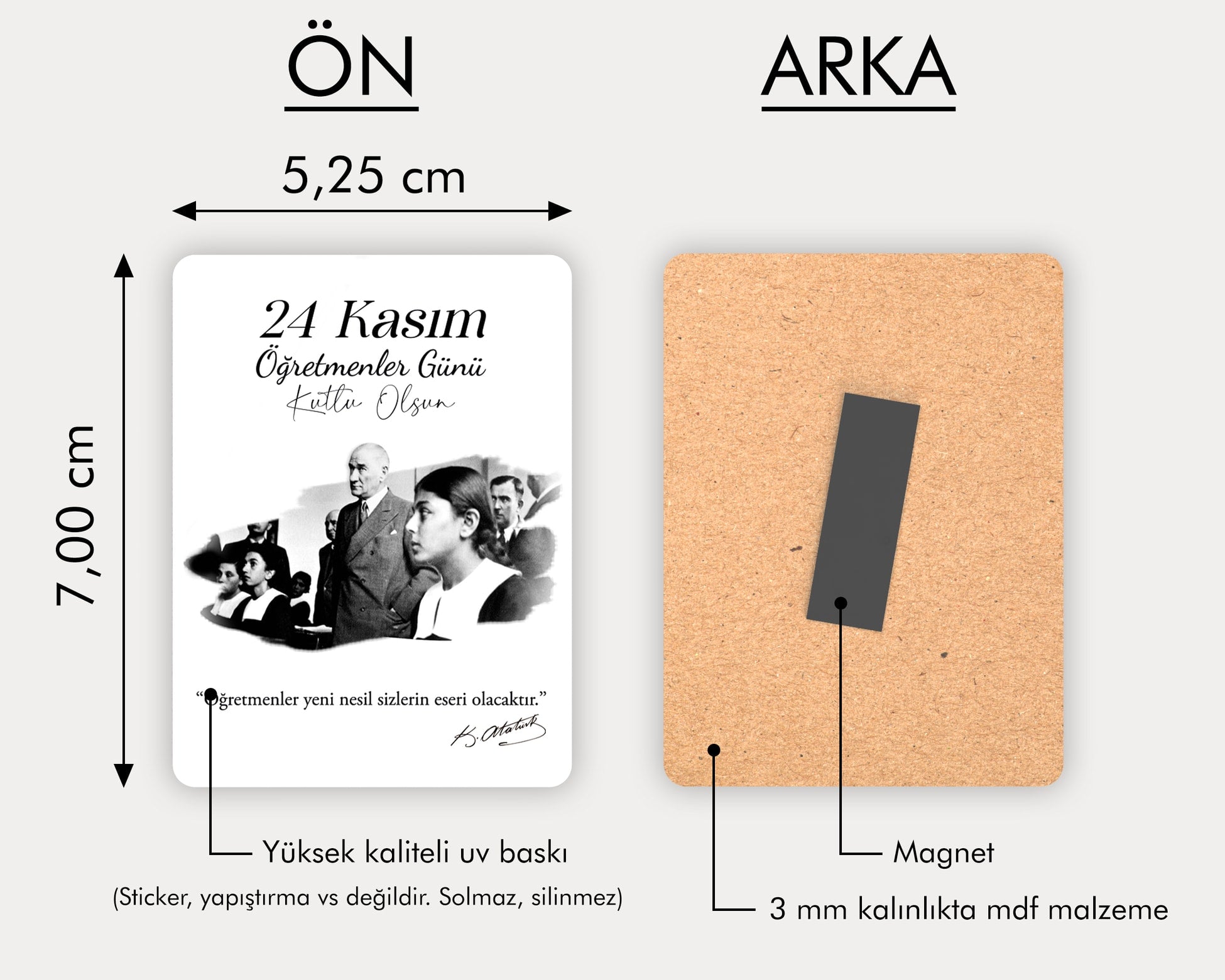 Öğretmenler Günü Temalı Ahşap Magnet