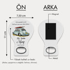Mavi Vosvos Desenli Balon Açacak Magnet