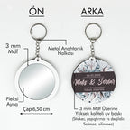 Çiçek Desenli Anahtarlıklı Ayna