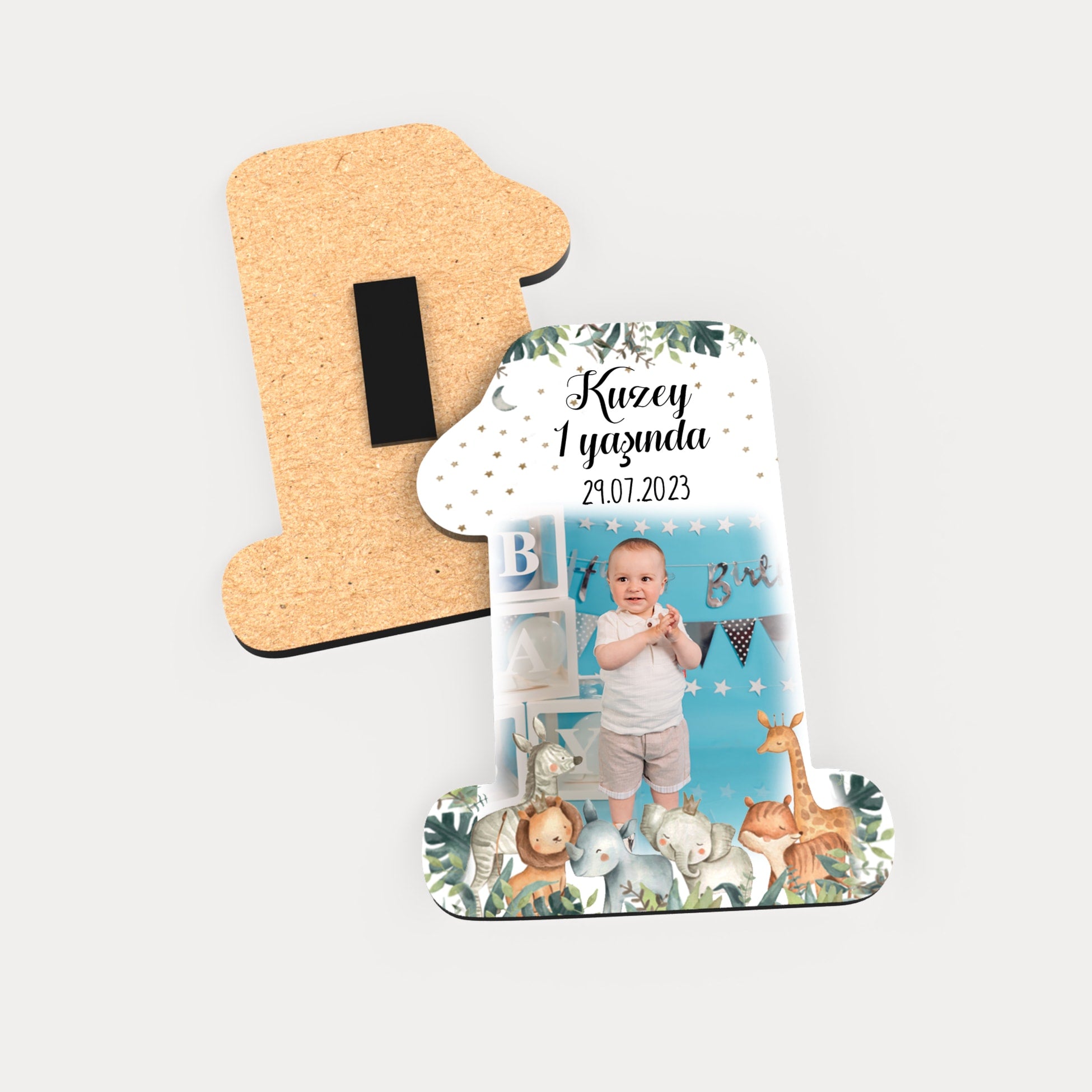 Safari Temalı Ahşap Magnet