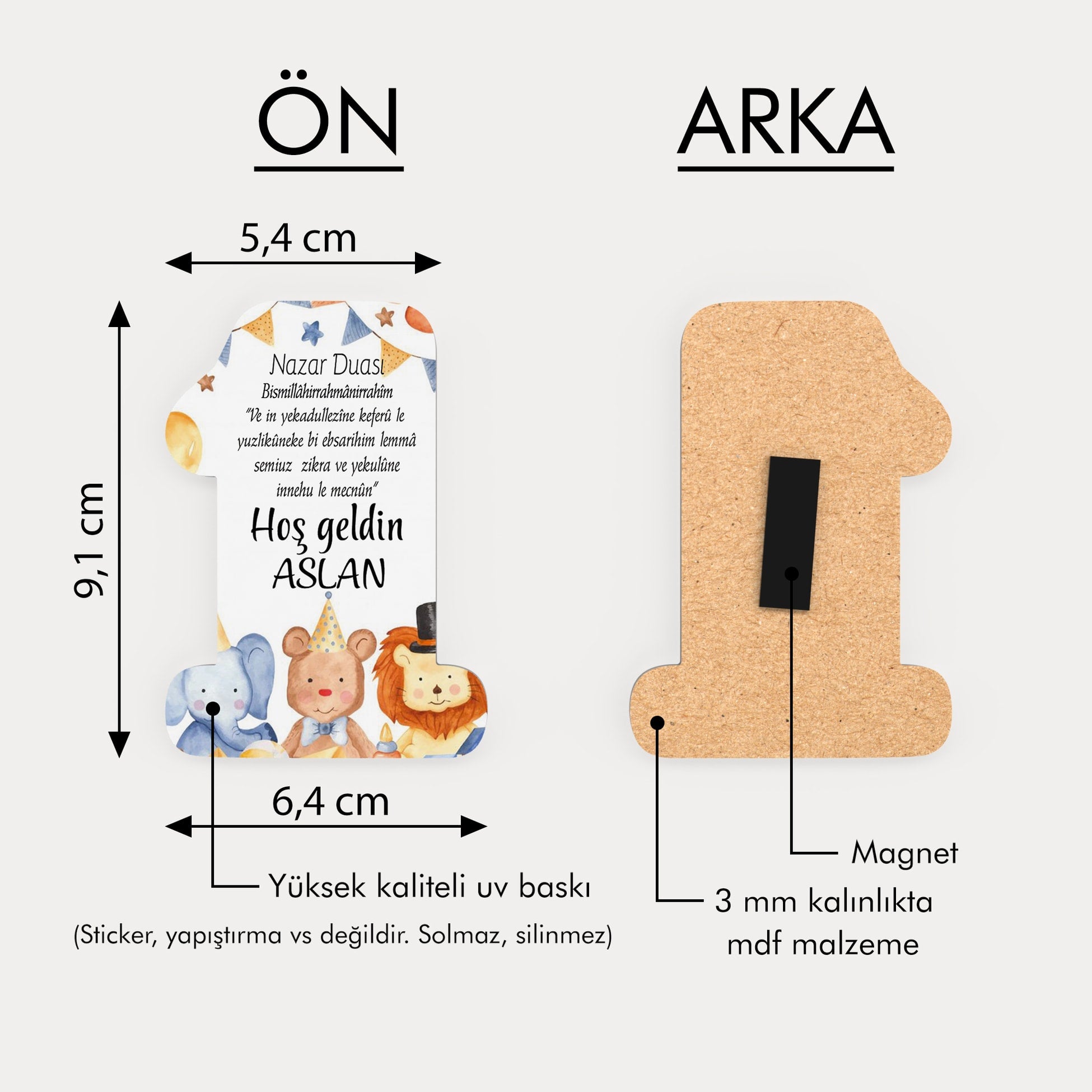 Hayvan Temalı Ahşap Magnet