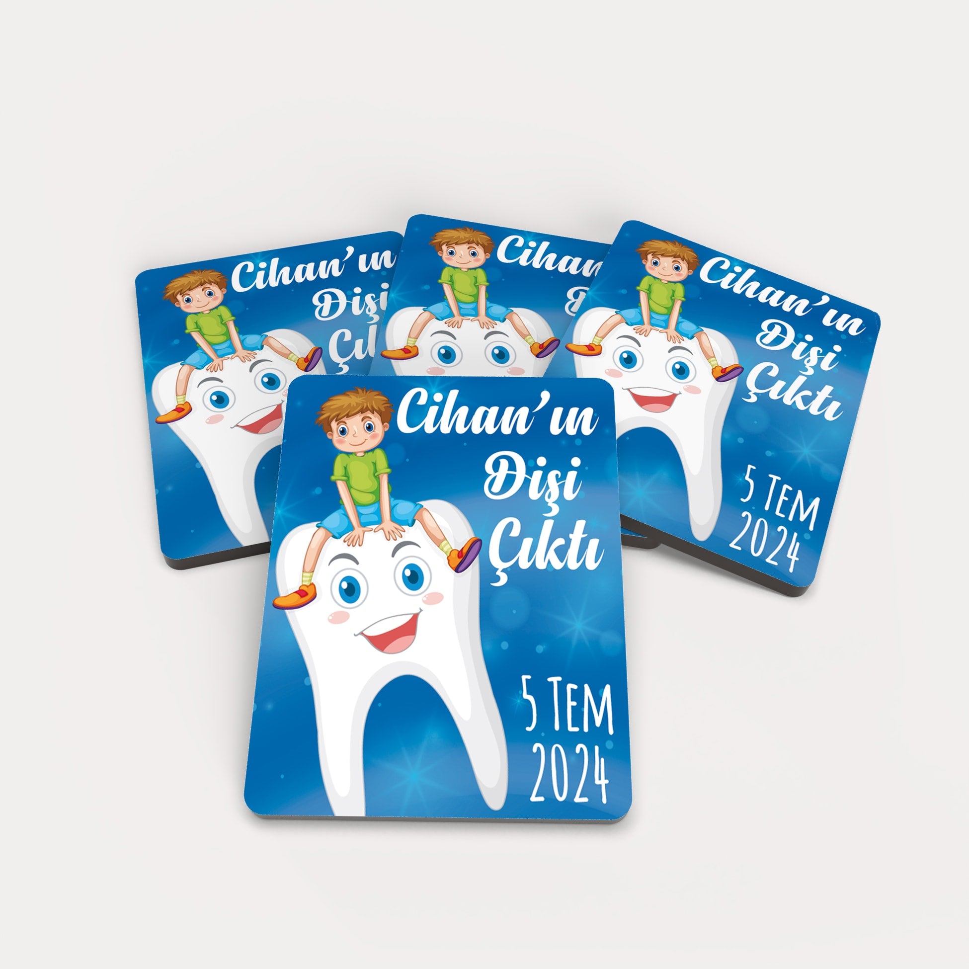 İlk Diş Temalı Ahşap Magnet