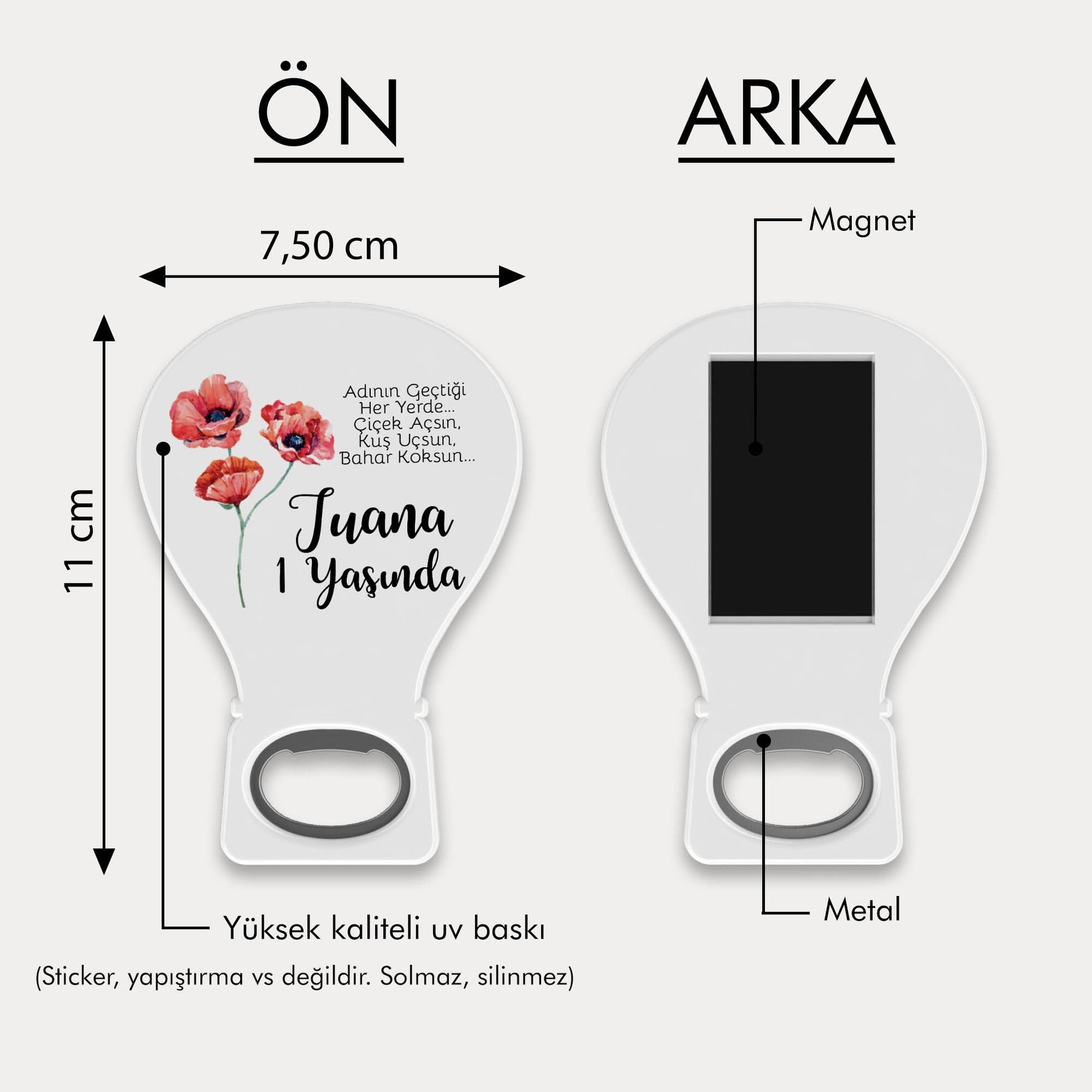 Gelincik Desenli Balon Açacak Magnet
