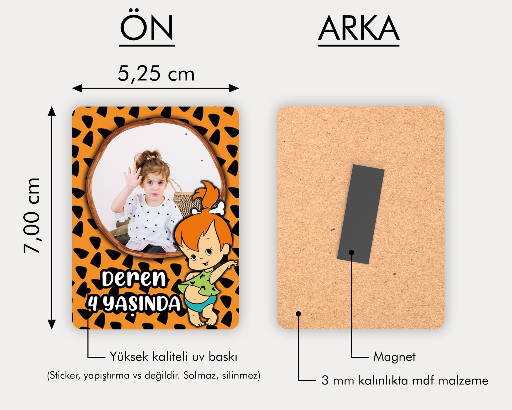 Çakıl Temalı Fotoğraflı Ahşap Magnet