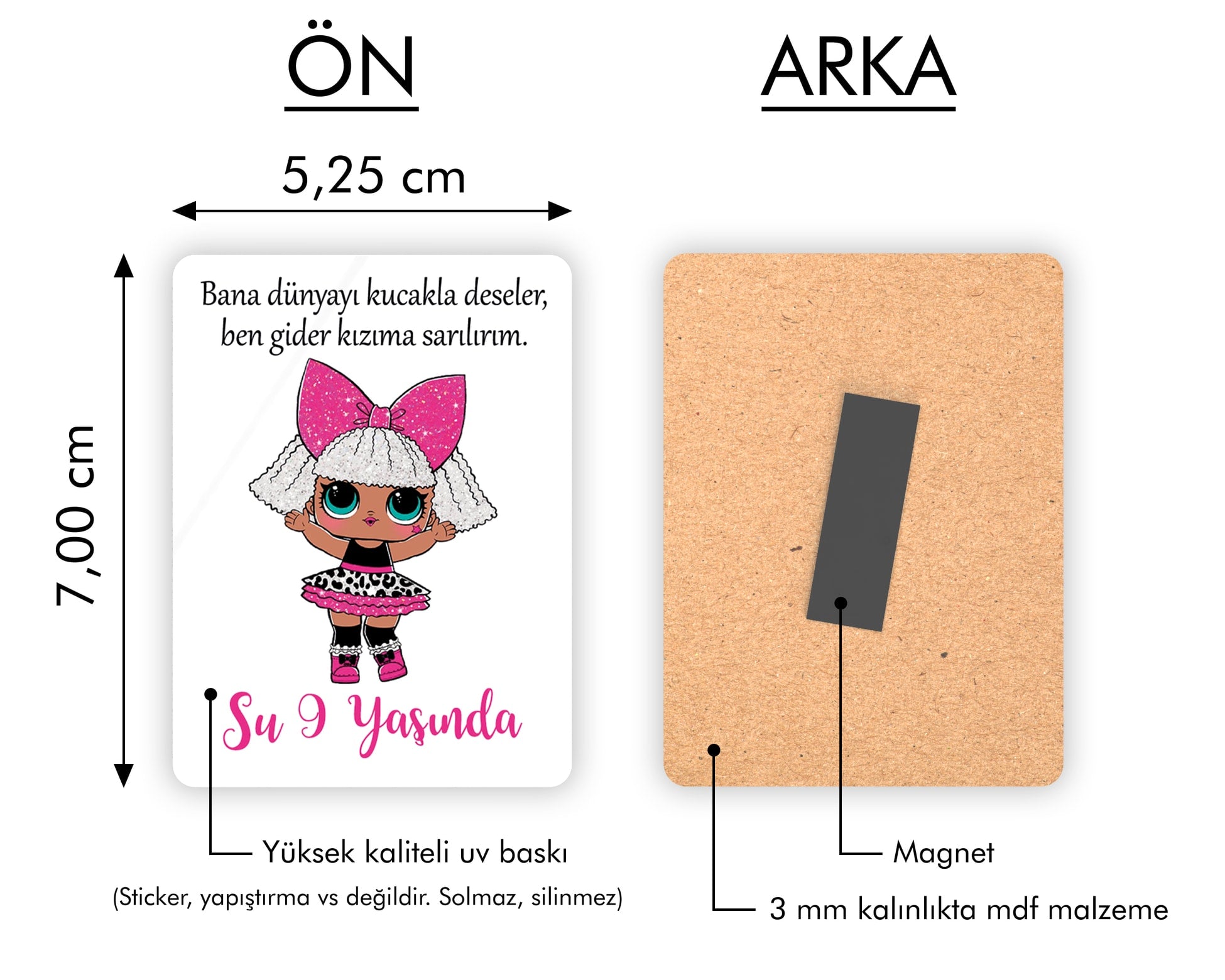 Lol Bebek Desenli Ahşap Magnet