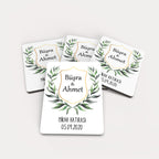 Yeşil Çiçek Desenli Ahşap Magnet