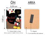 Mickey Mousel Temalı Ahşap Magnet
