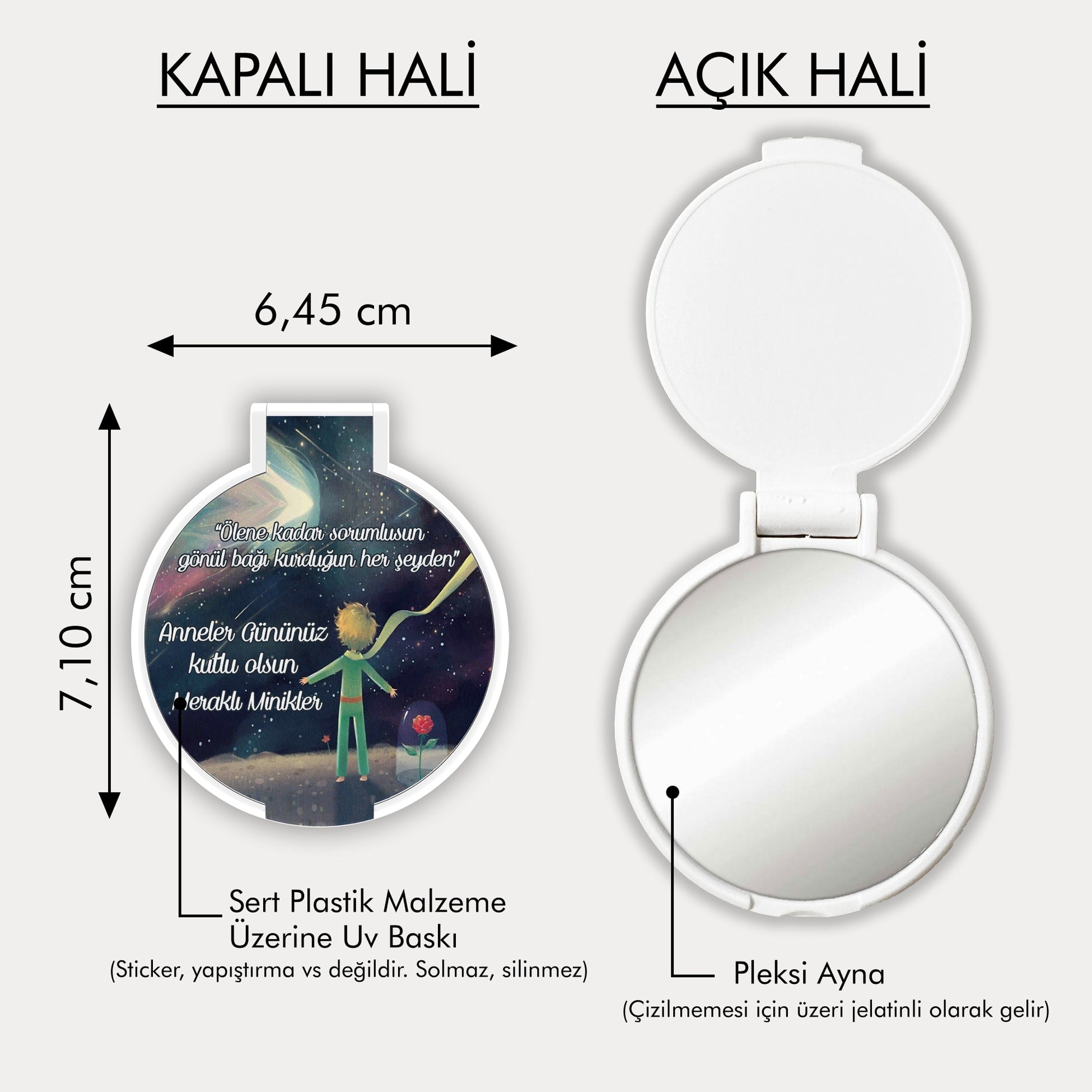 Küçük Prens Temalı Yuvarlak Ayna