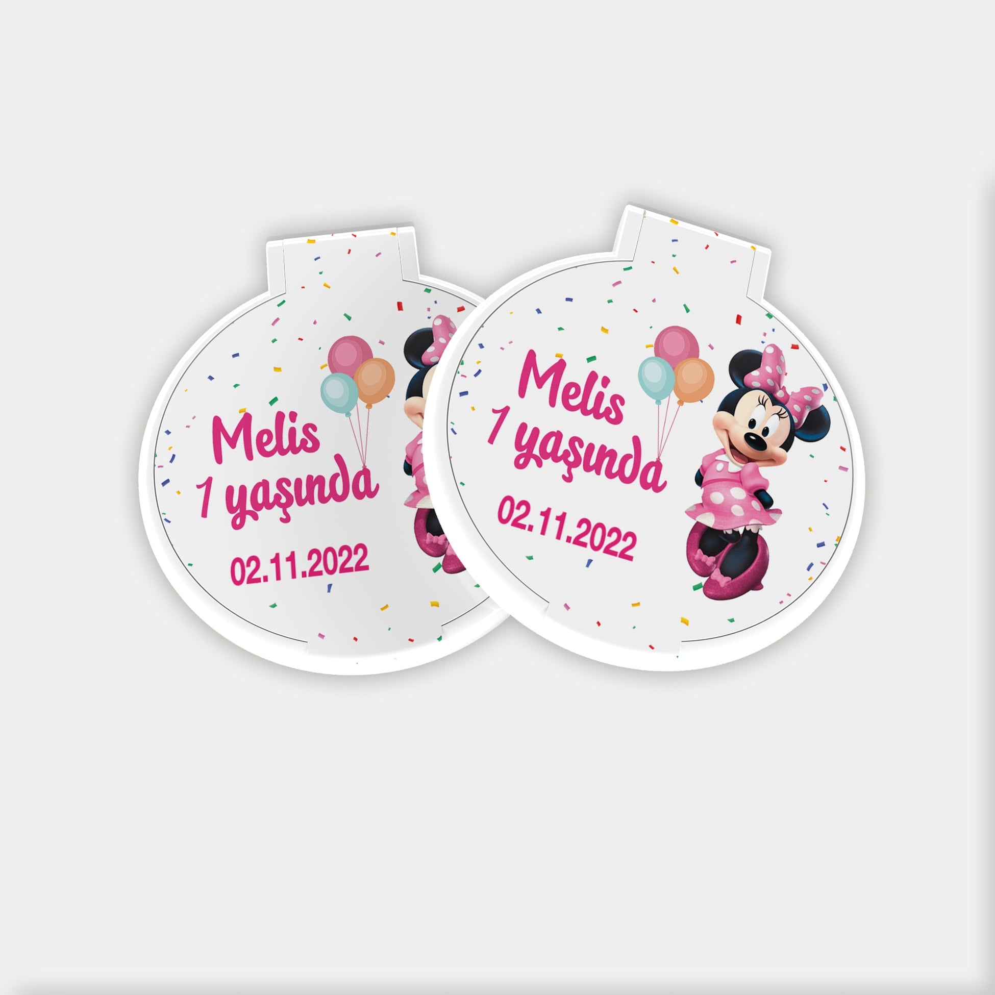Minnie Mouse Desenli Yuvarlak Ayna