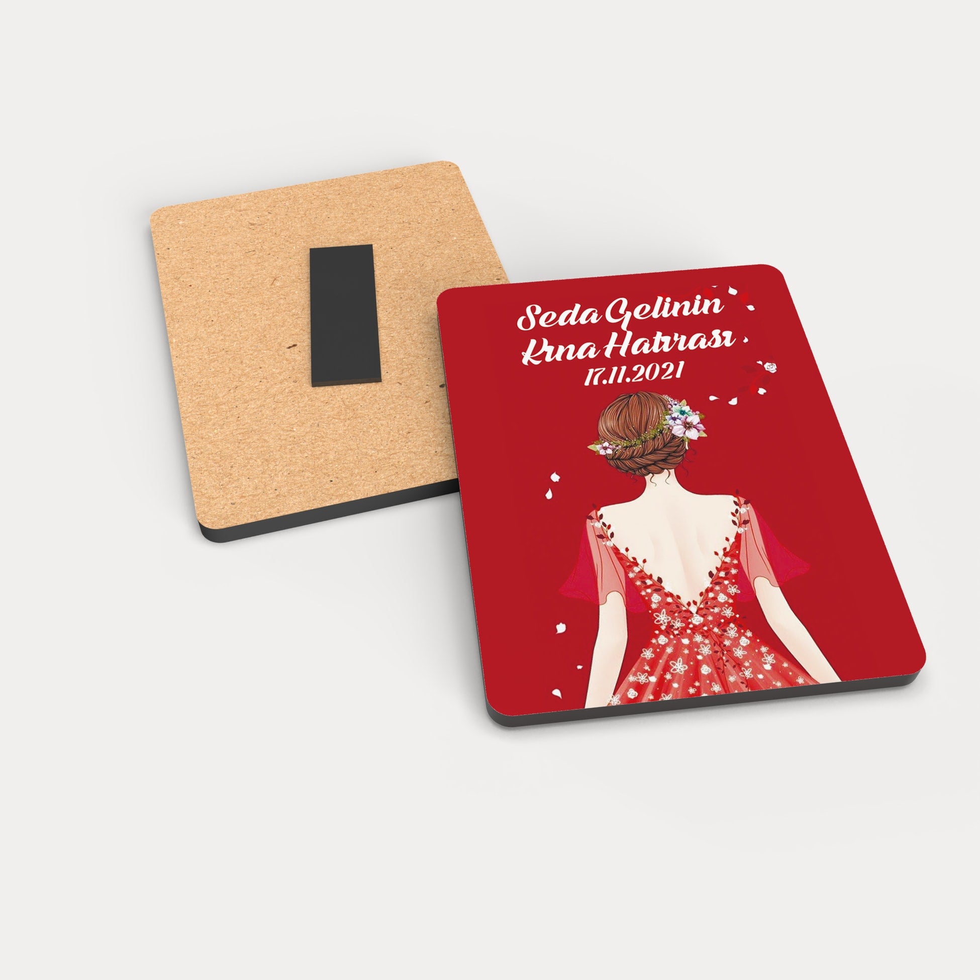 Kına Kızı Temalı Ahşap Magnet