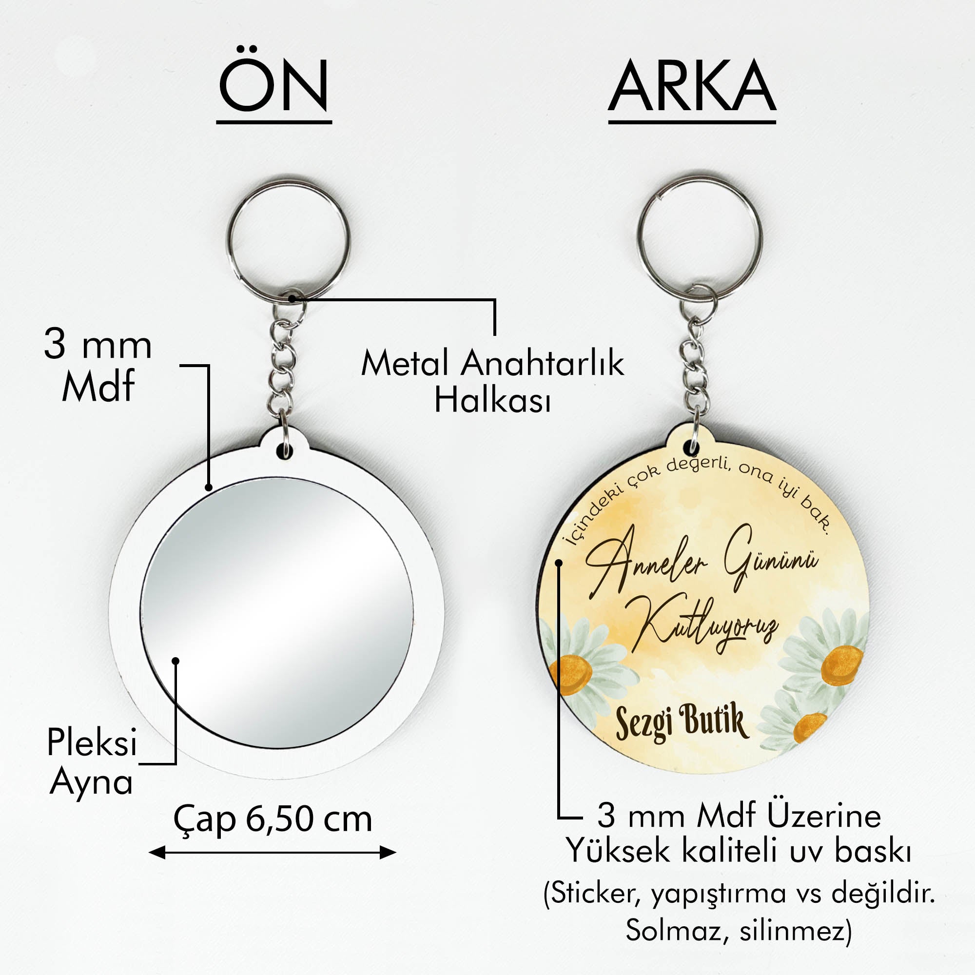 Anneler Günü Temalı Anahtarlıklı Ayna