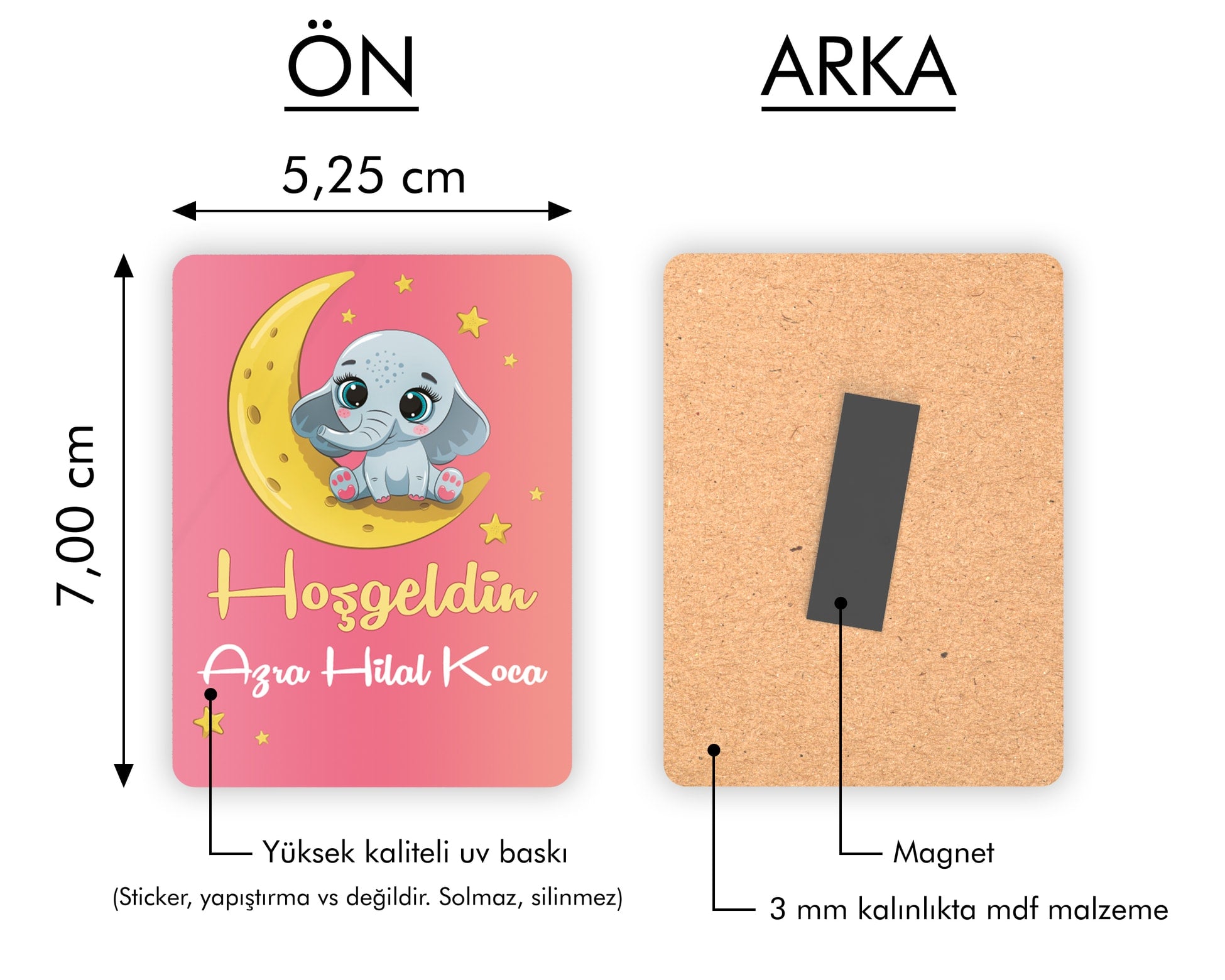 Gökkuşağı Temalı Ahşap Magnet