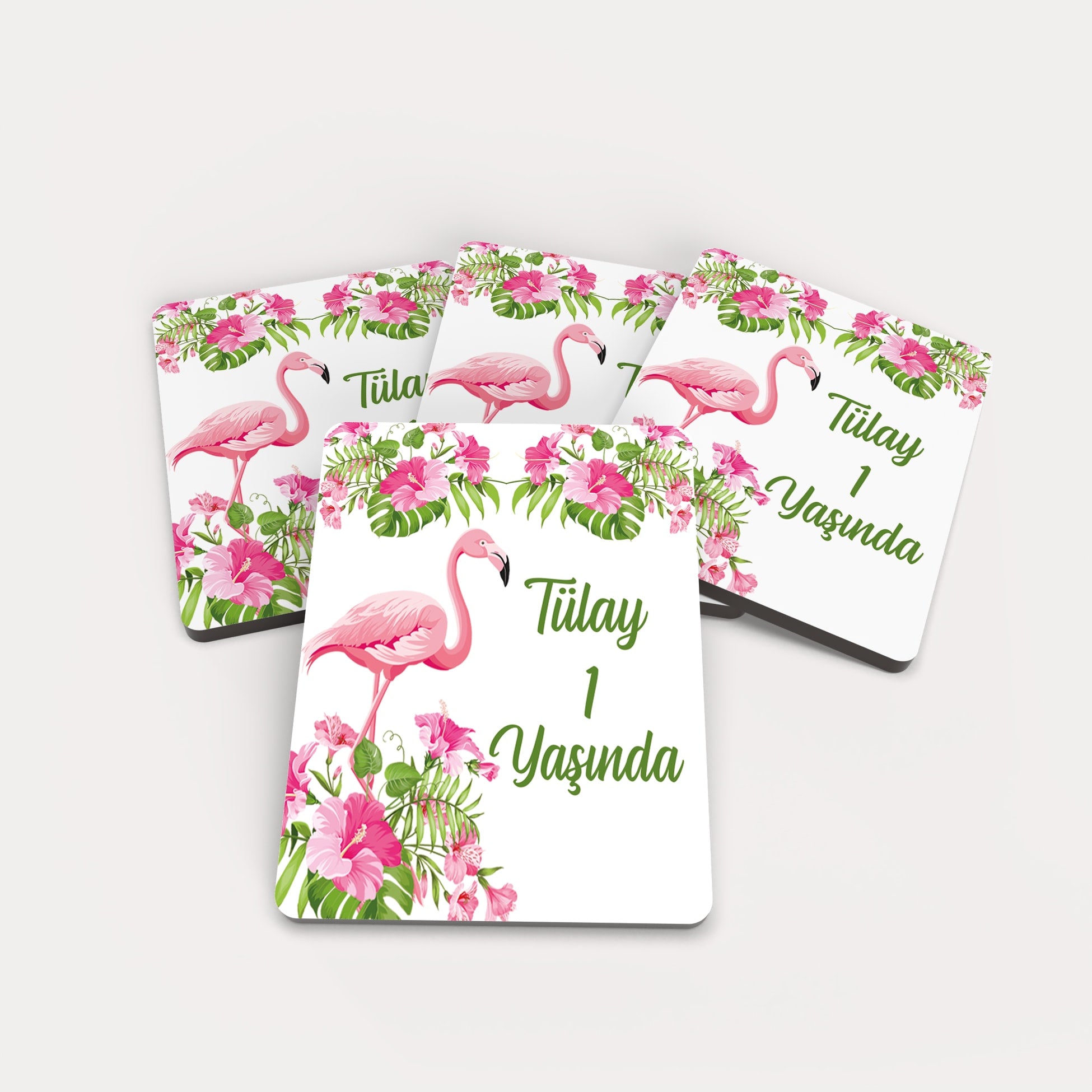 Flamingo Desenli Ahşap Magnet