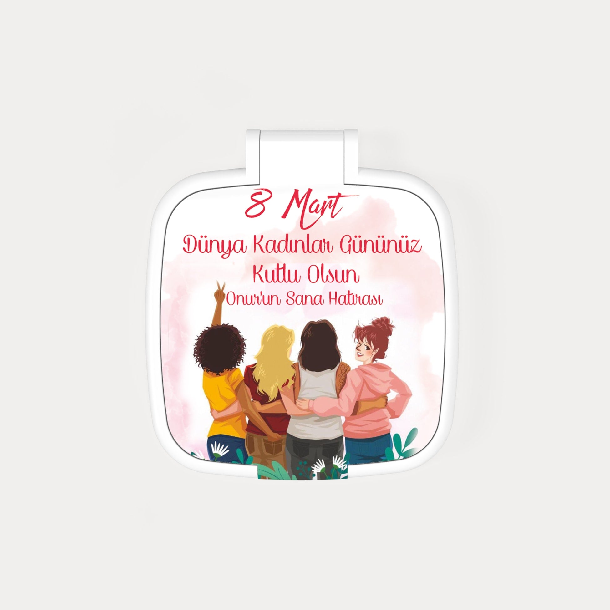 8 Mart Temalı Kare Ayna
