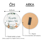 Safari Temalı Yuvarlak Ahşap Magnet