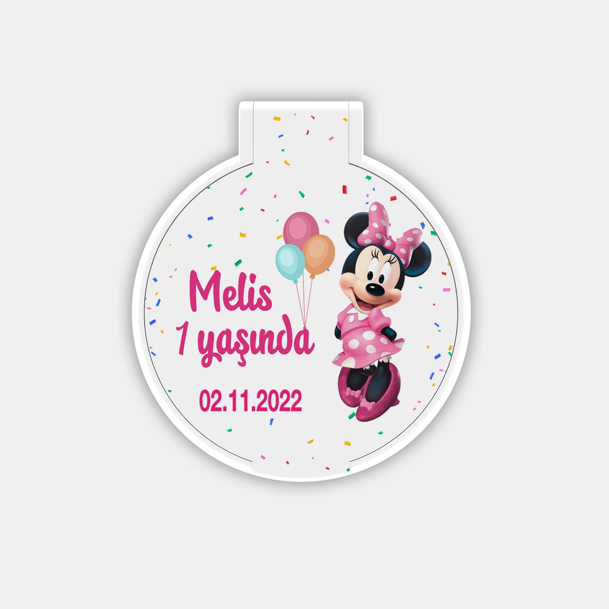 Minnie Mouse Desenli Yuvarlak Ayna