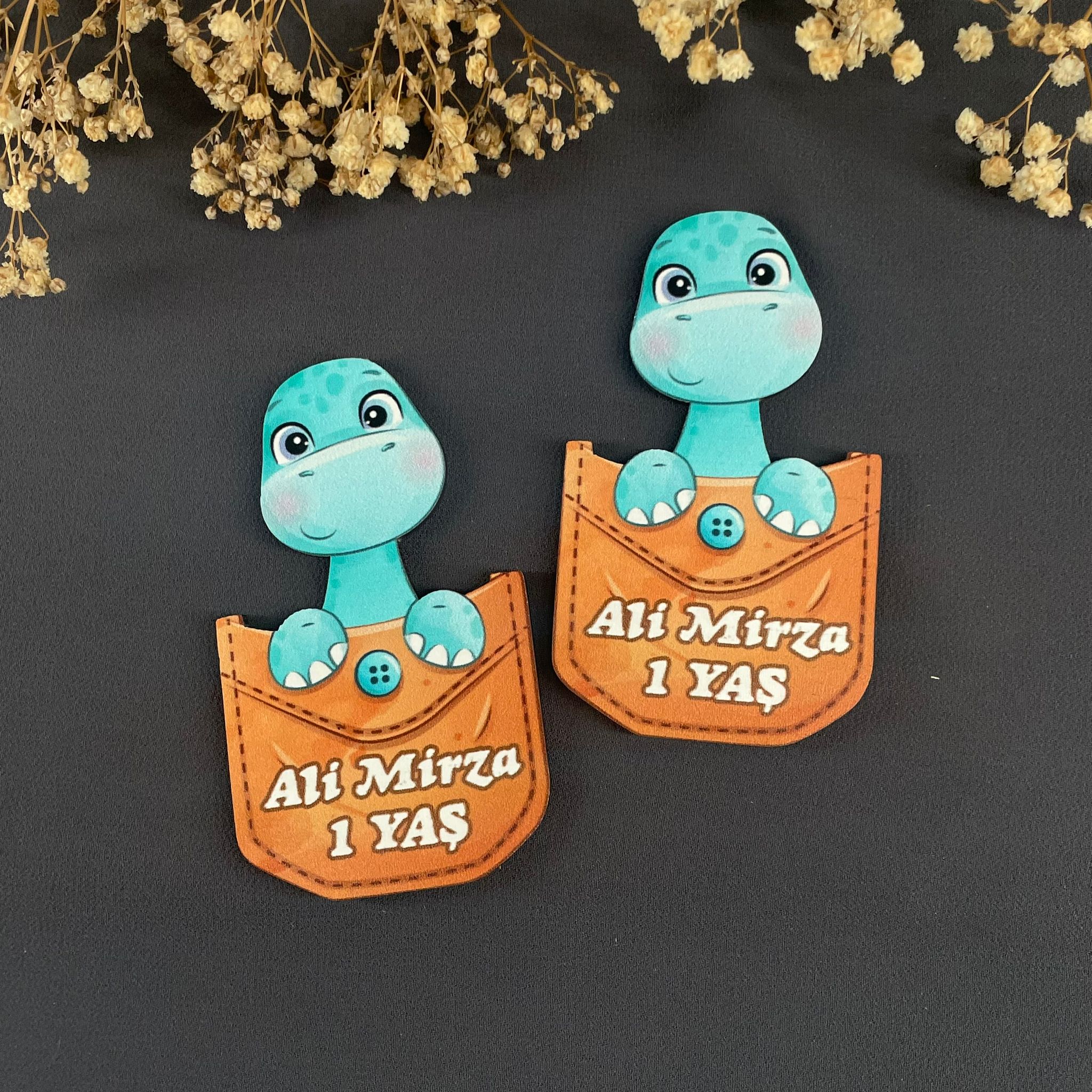 Dinozor Temalı Özel Kesim Ahşap Magnet
