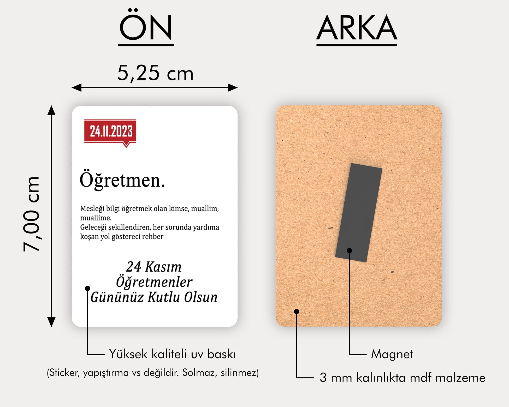 Öğretmenler Günü Temalı Ahşap Magnet