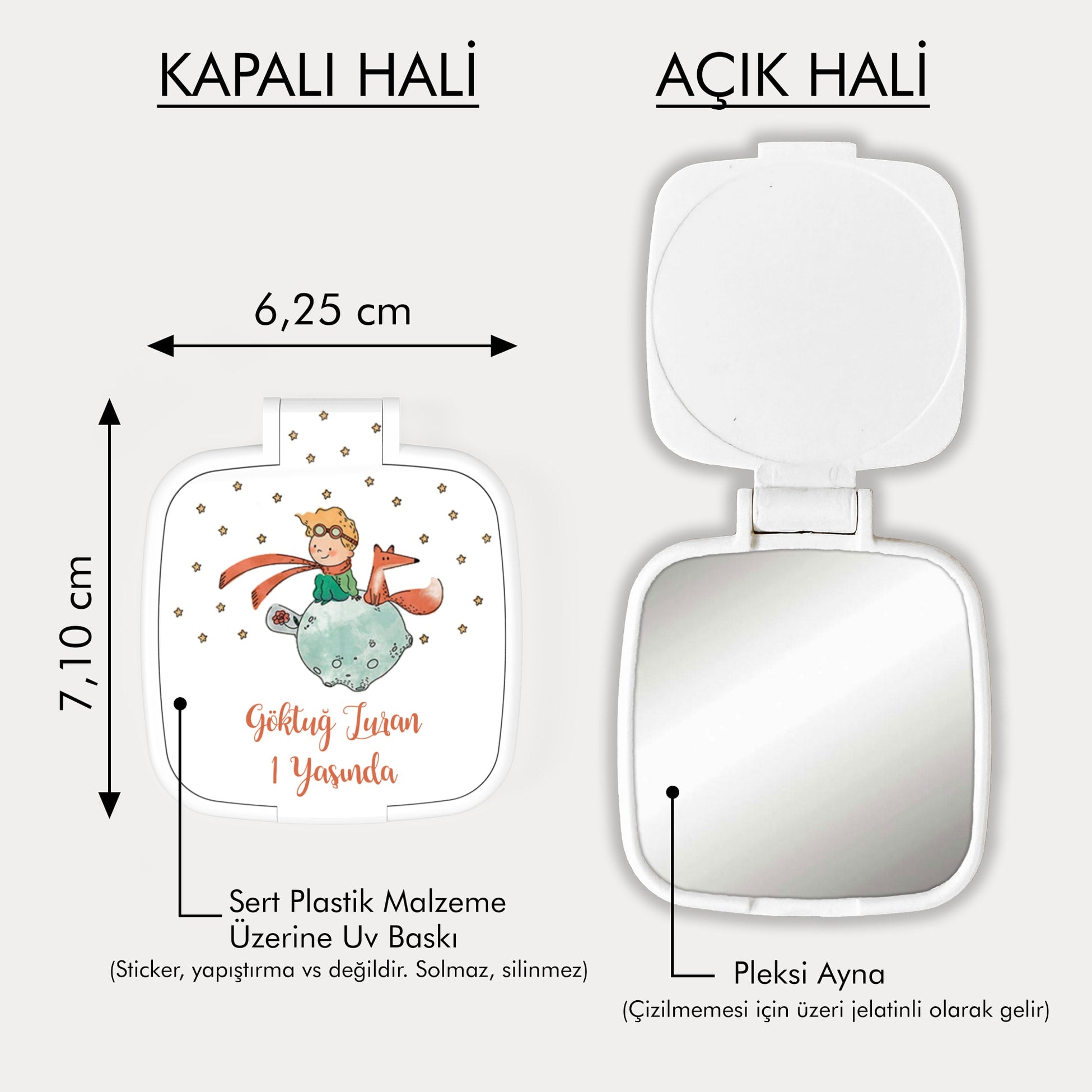 Küçük Prens Figürlü Kare Ayna