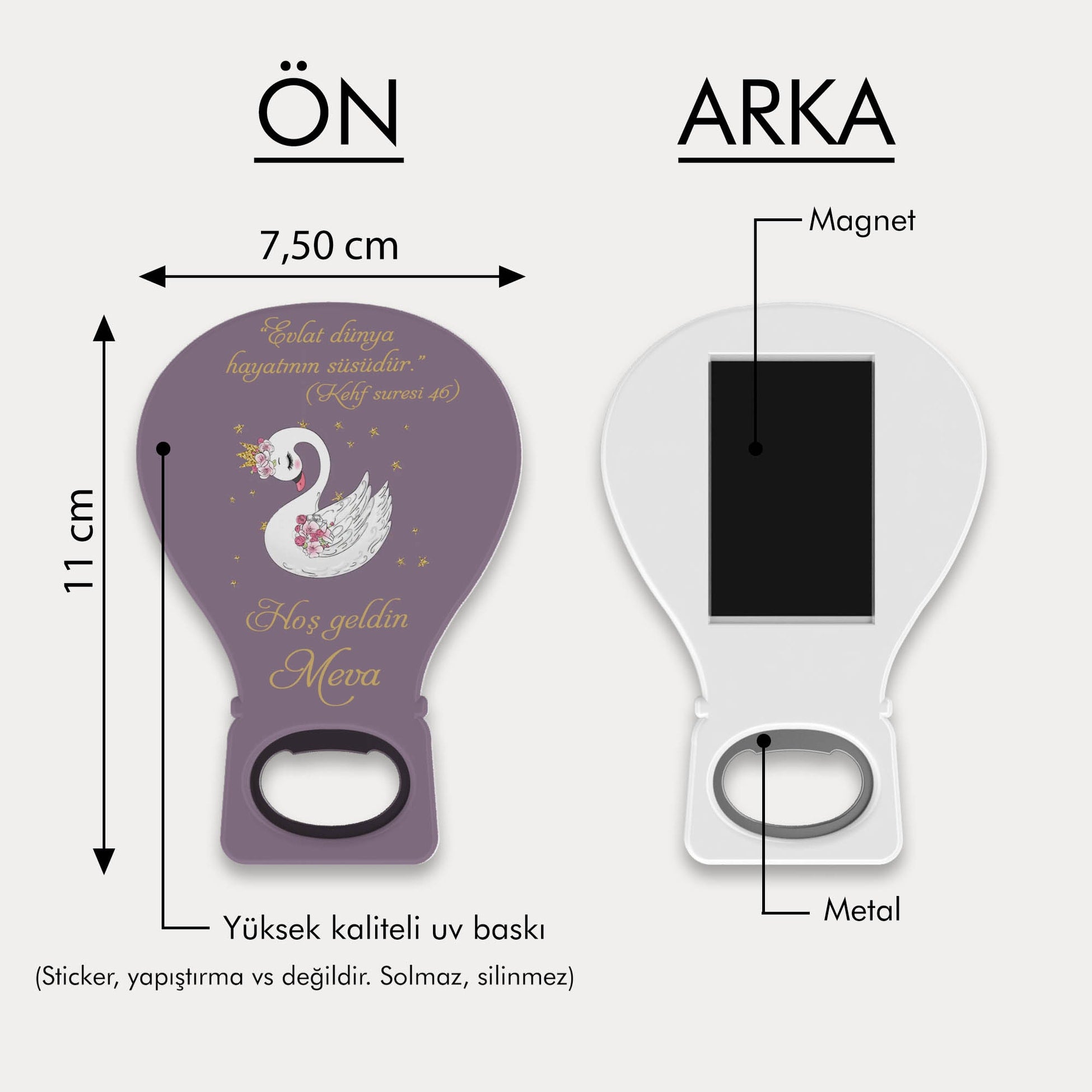 Kuğu Desenli Balon Açacak Magnet