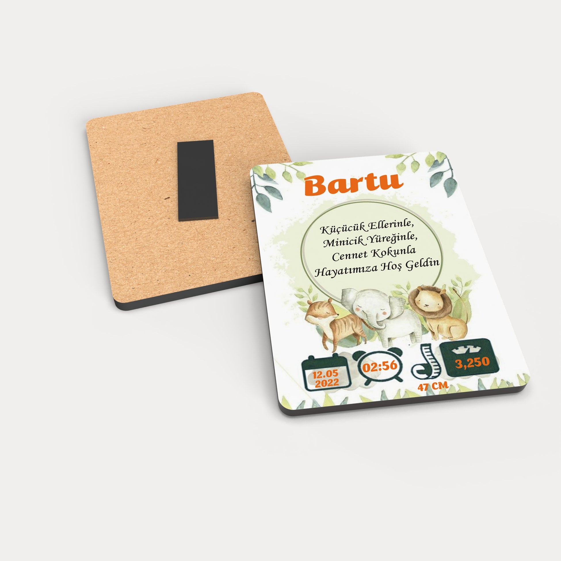 Safari Temalı Ahşap Magnet