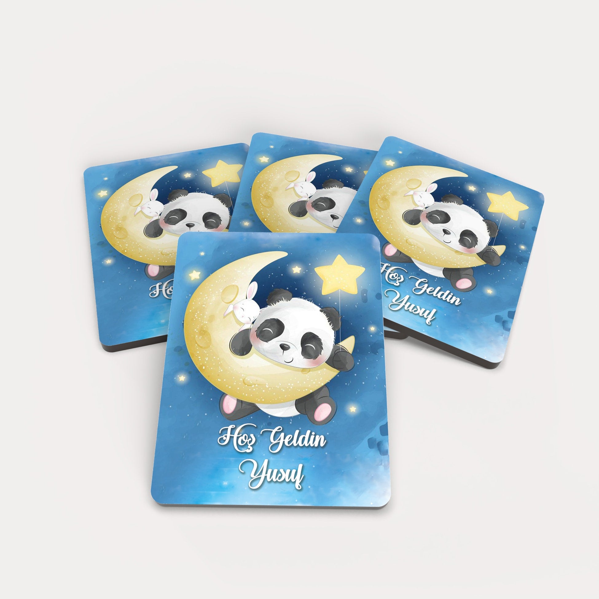 Panda Desenli Ahşap Magnet