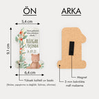 Ayıcık Ve Çiçek Temalı Ahşap Magnet