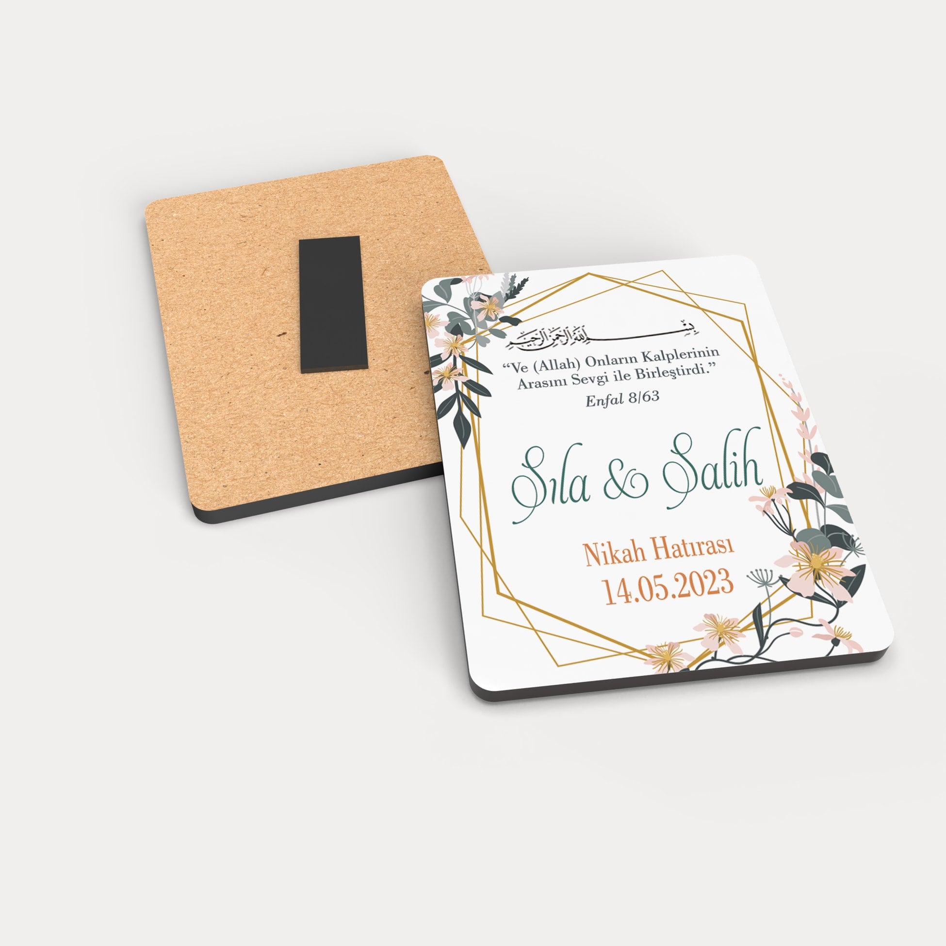 Nikah Hatırası Temalı Ahşap Magnet