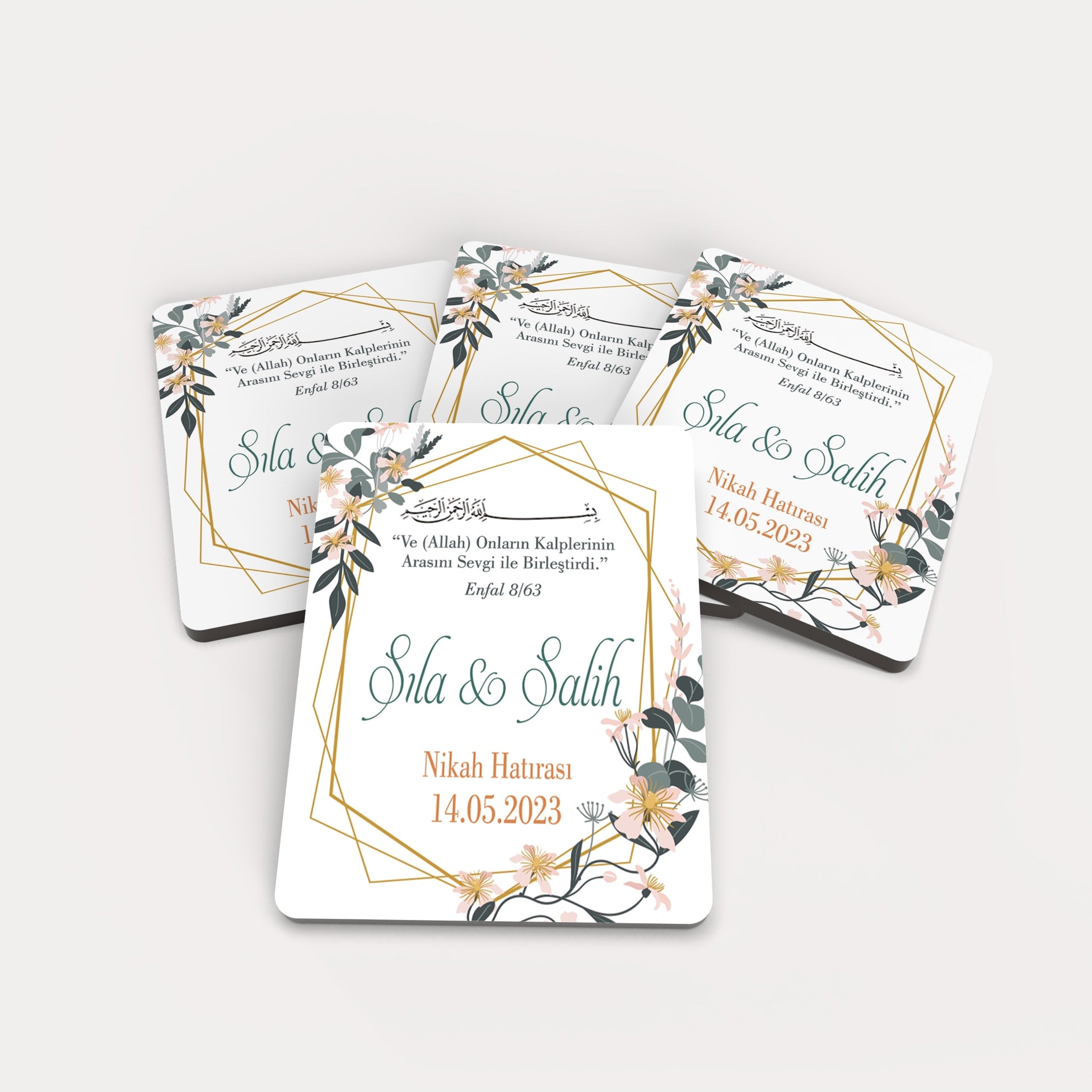 Nikah Hatırası Temalı Ahşap Magnet