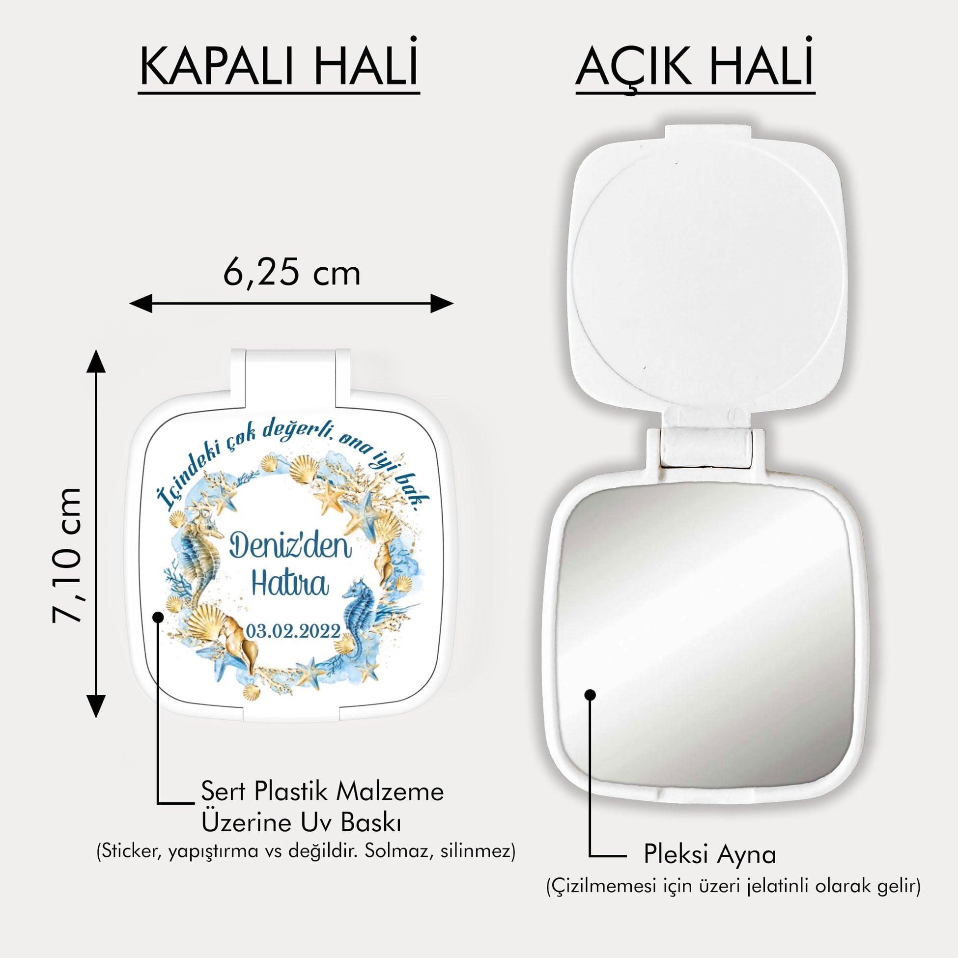 Deniz Temalı Kare  Ayna