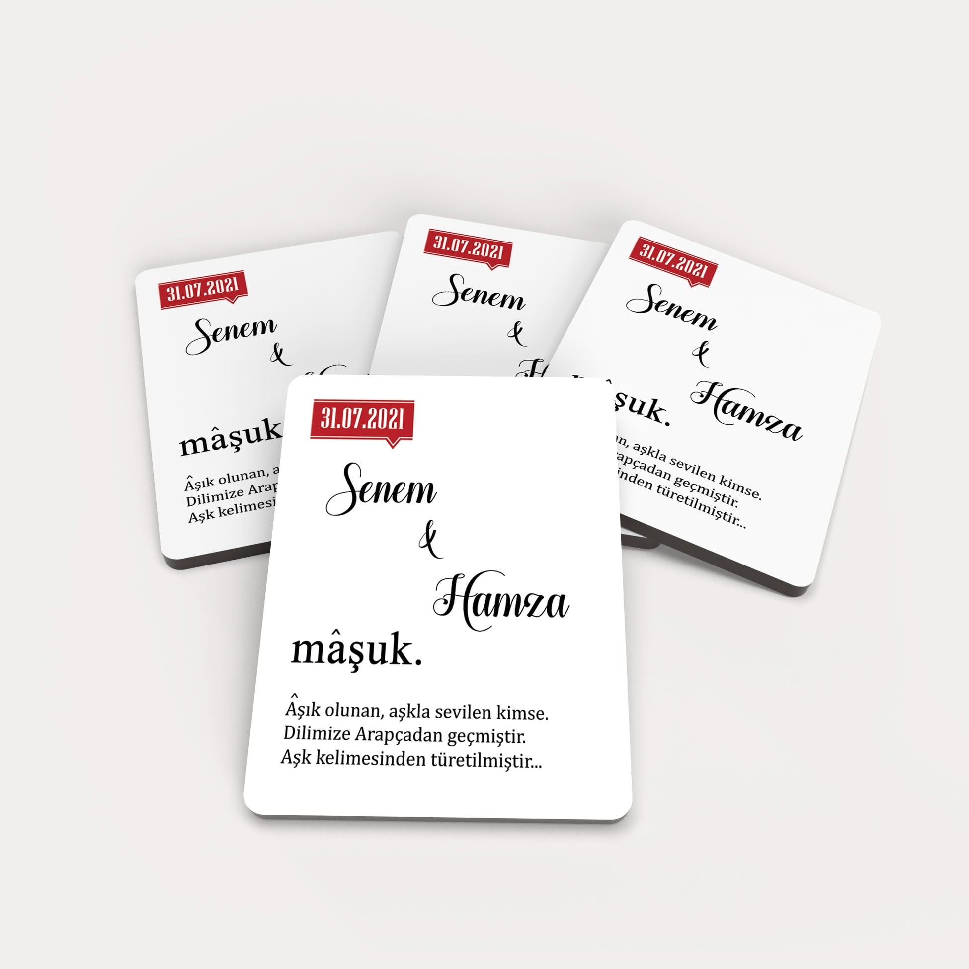Kelime Baskılı Ahşap Magnet