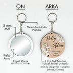 Çiçek Desenli Anahtarlıklı Ayna