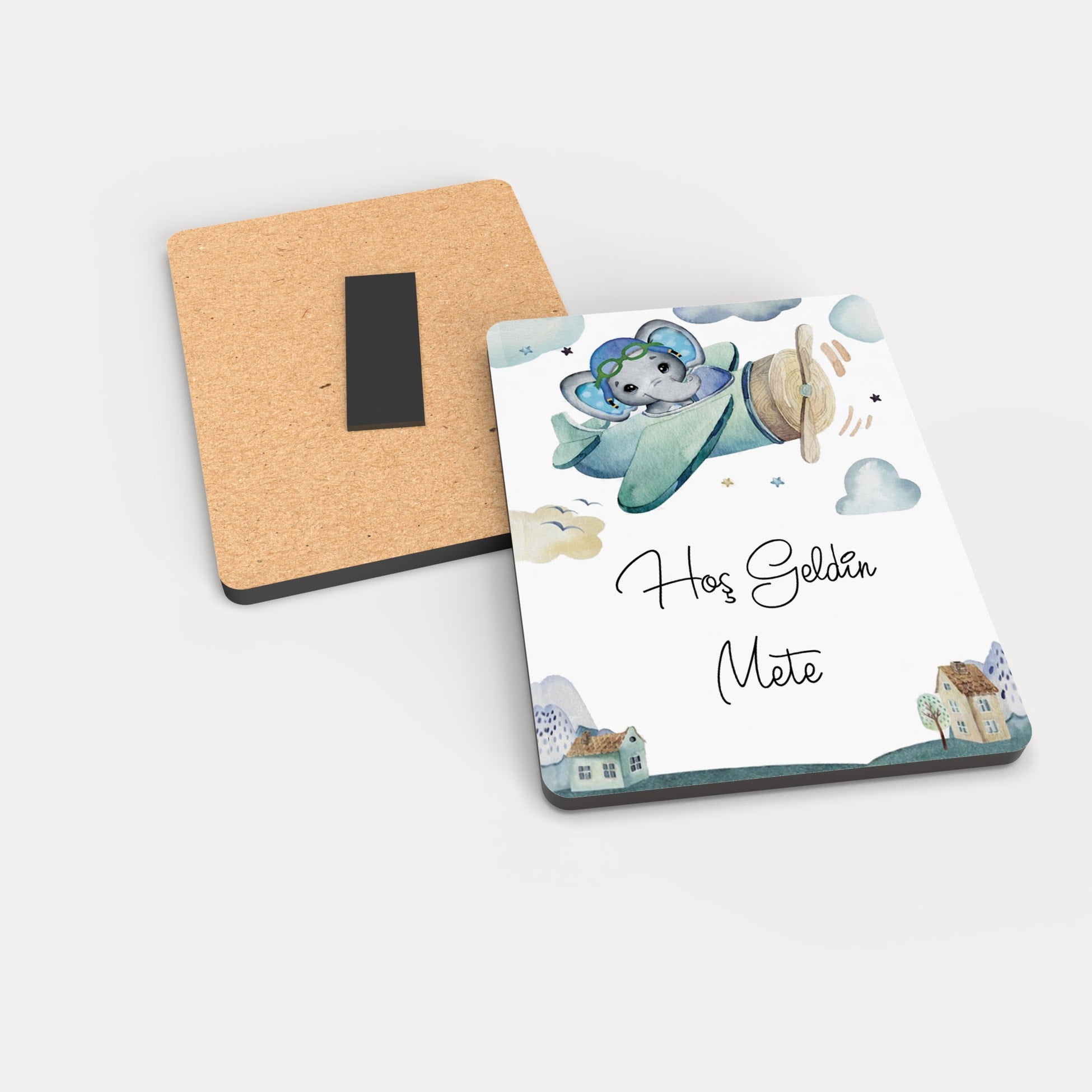 Uçan Bebek Fiil Temalı Ahşap Magnet