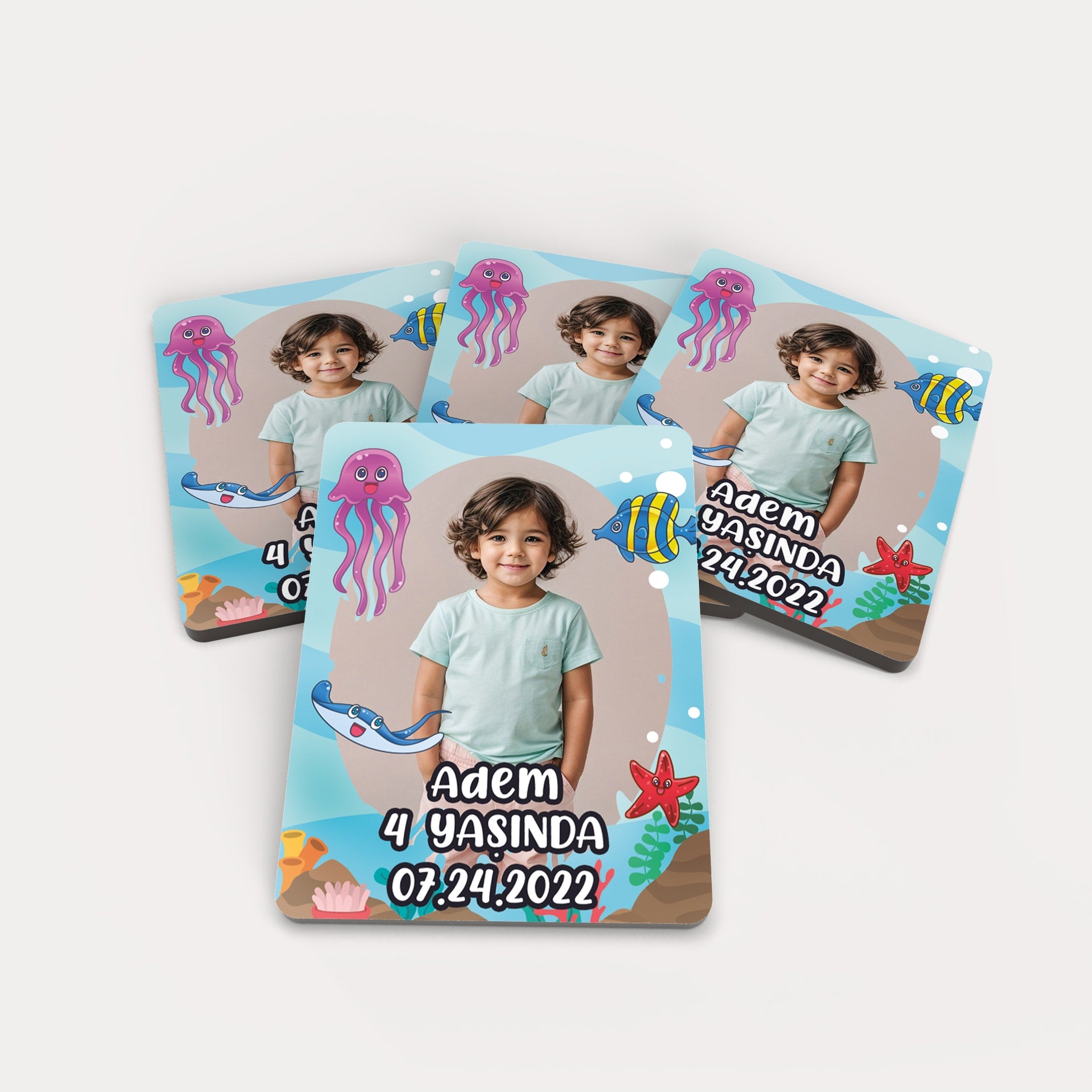Deniz Temalı Fotoğraflı Ahşap Magnet