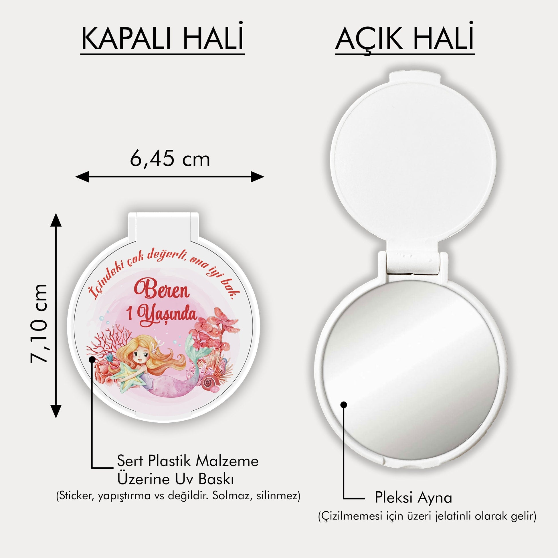 Deniz Kızı Temalı Ayna