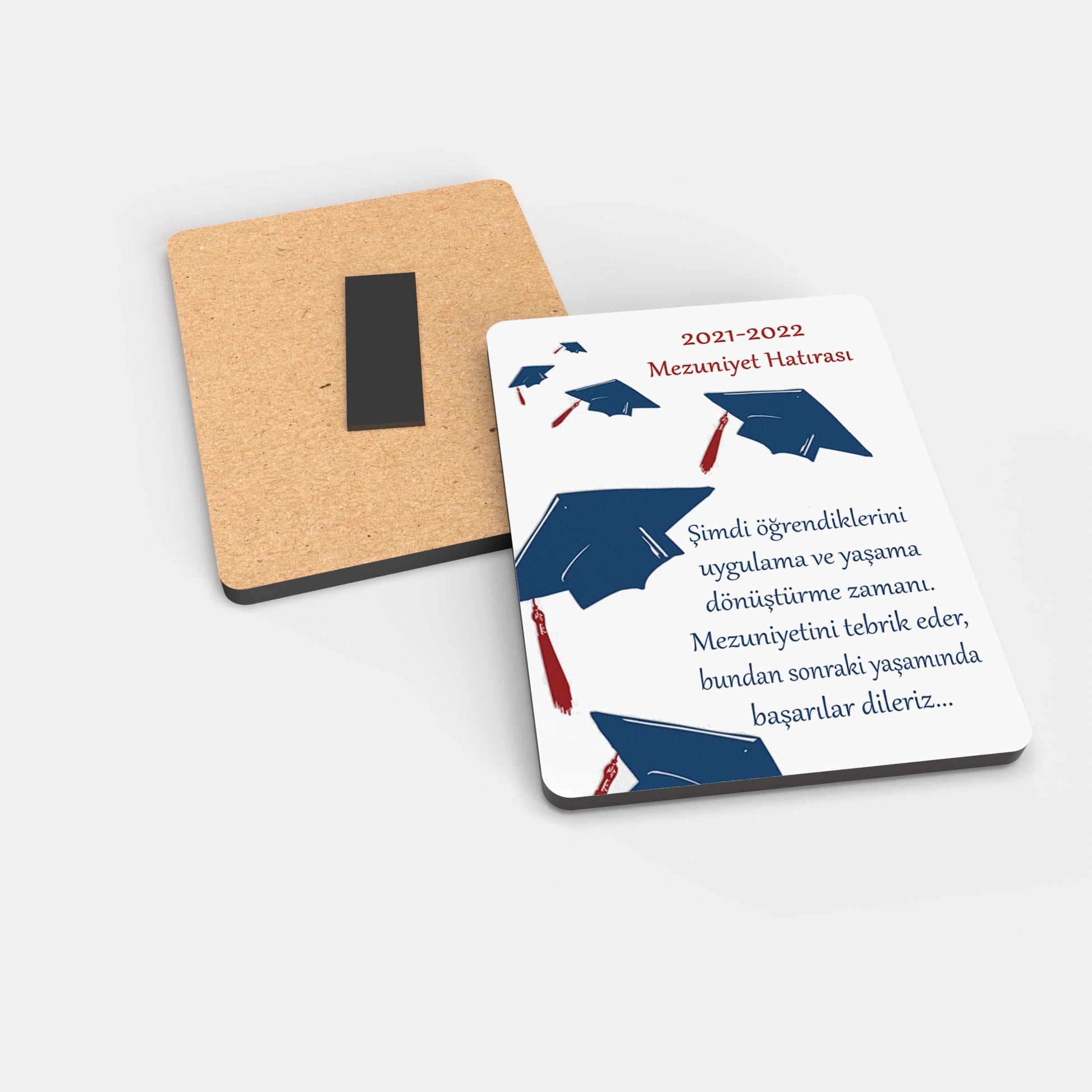 Mezuniyet Temalı Ahşap Magnet