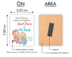 İkiz Bebek Temalı Ahşap Magnet