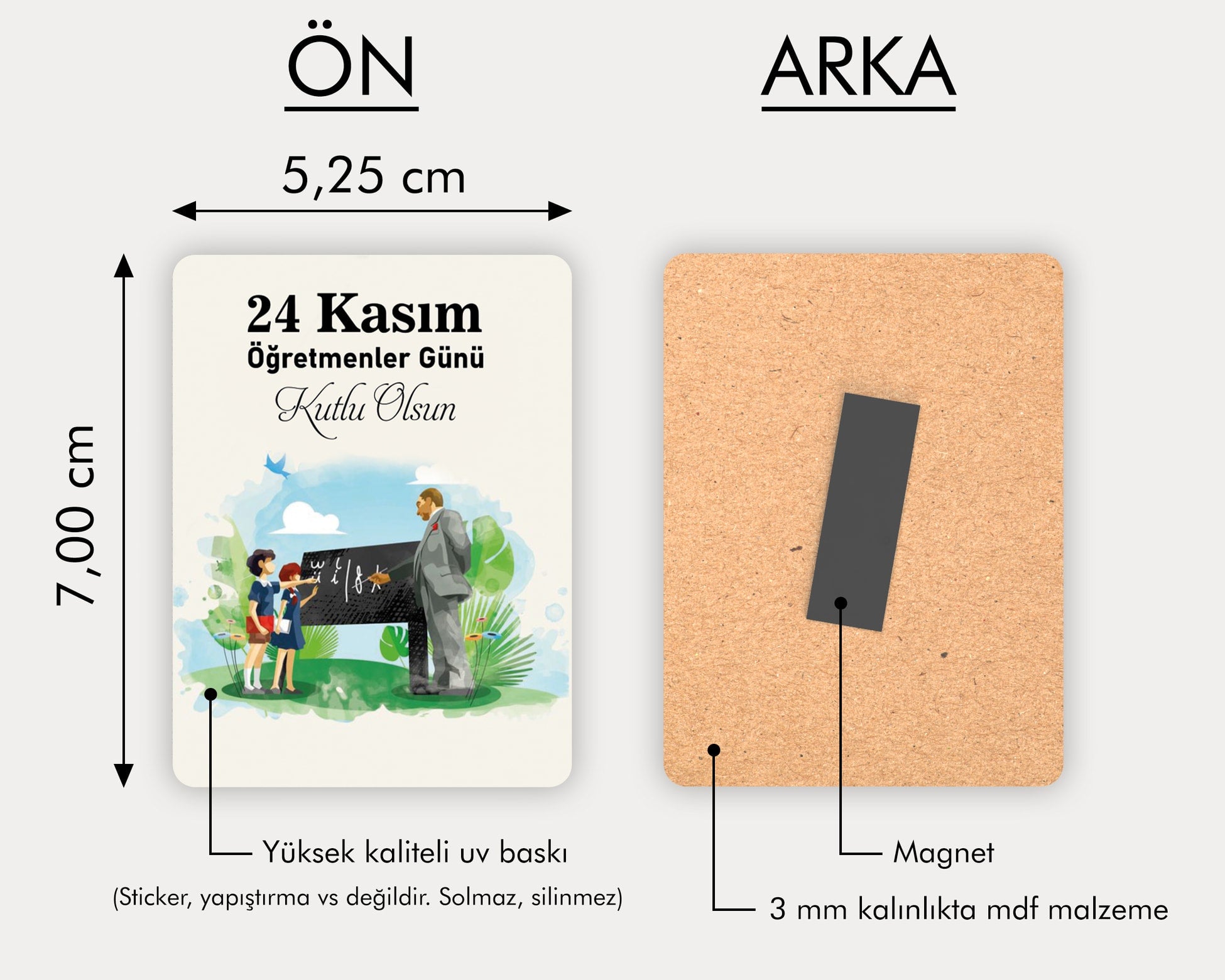 Öğretmenler Günü Temalı Ahşap Magnet