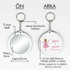 Peri Kızı Desenli Anahtarlıklı Ayna