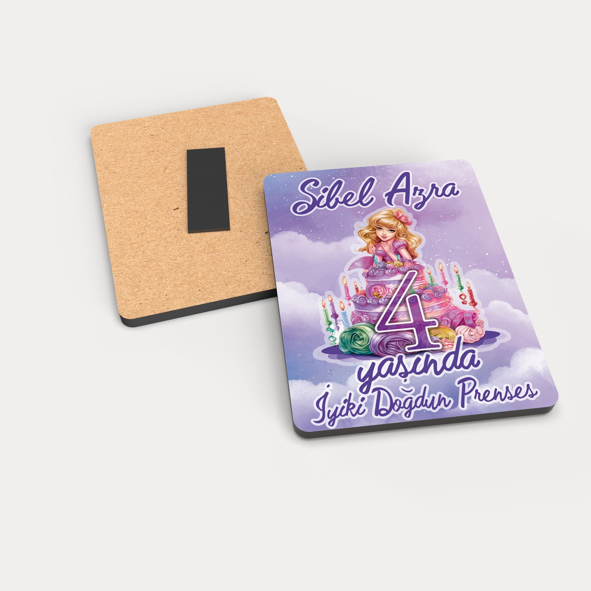 Prenses Temalı Ahşap Magnet