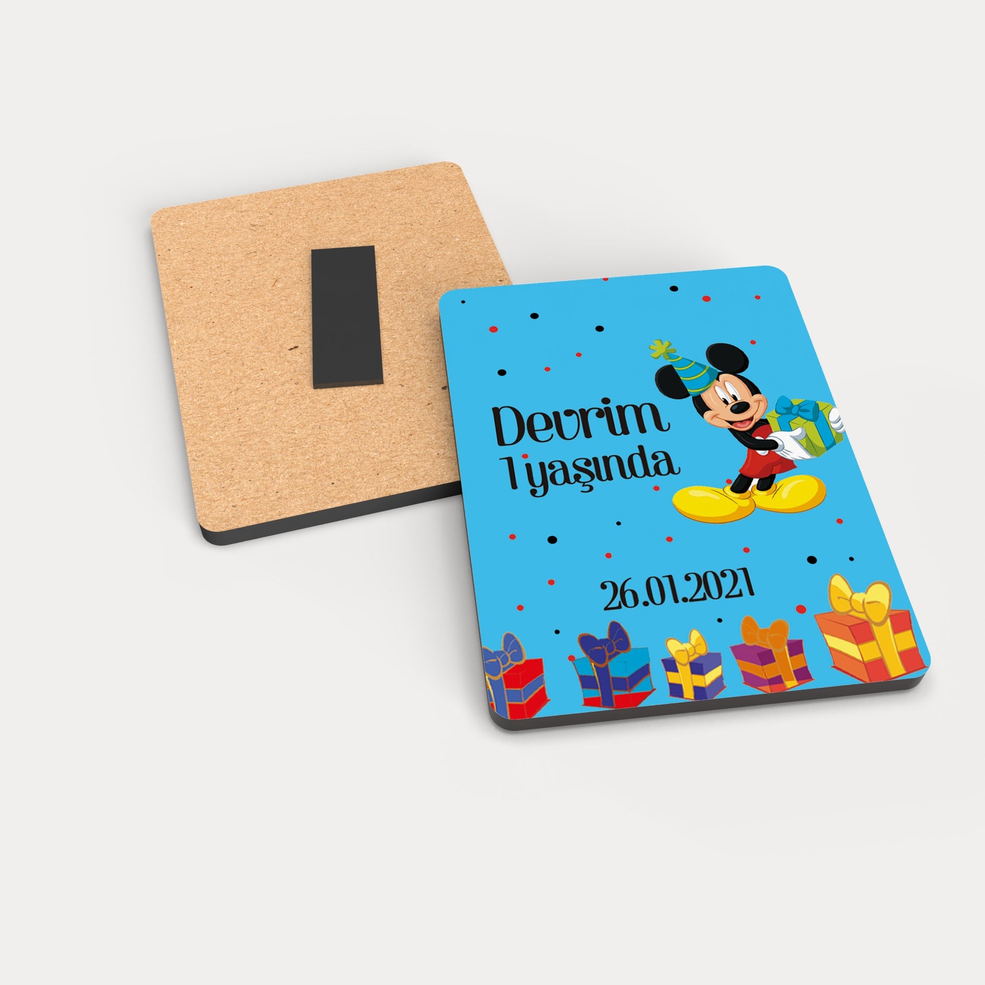 Mickey Mouse Temalı Ahşap Magnet