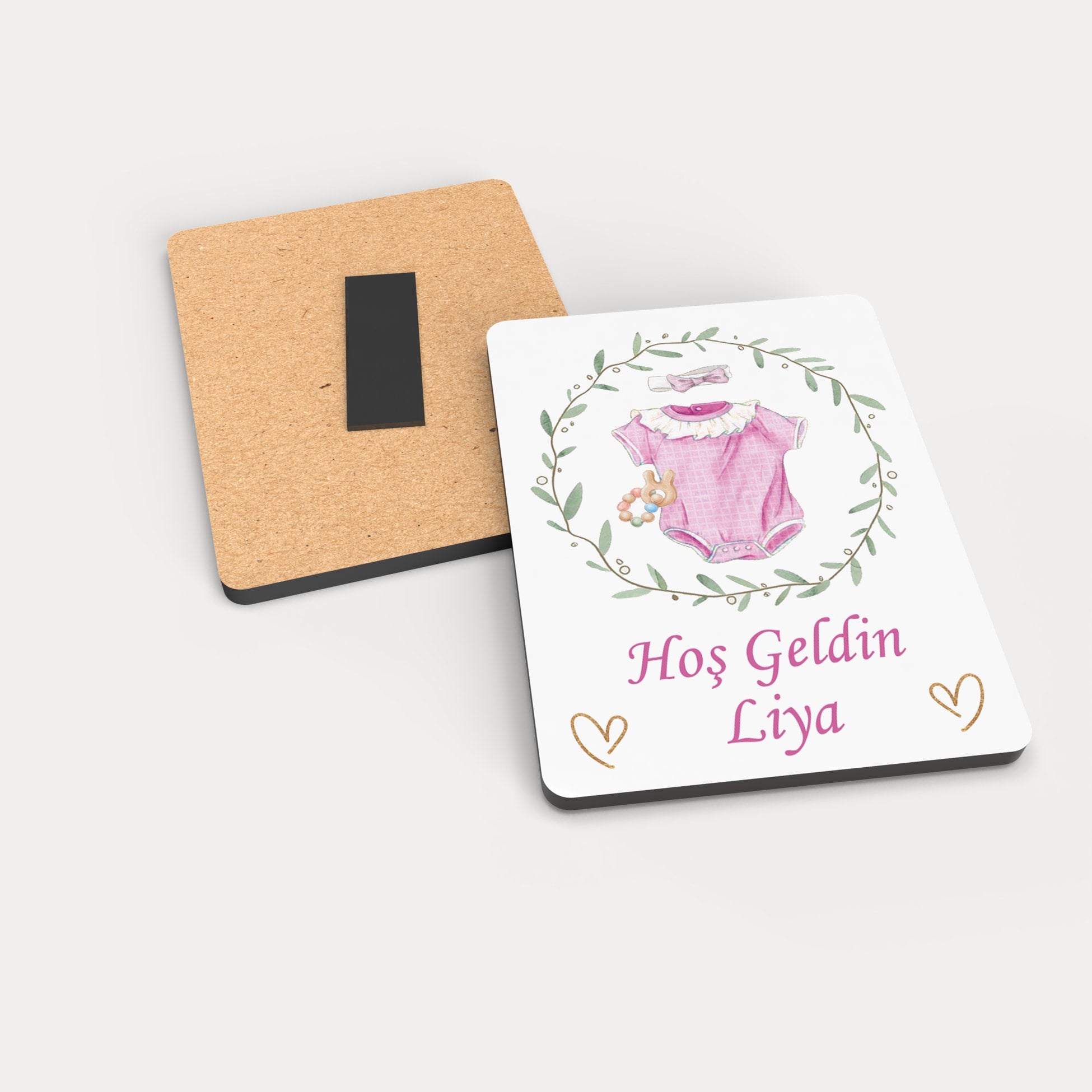 Bebek Kıyafeti Desenli Ahşap Magnet