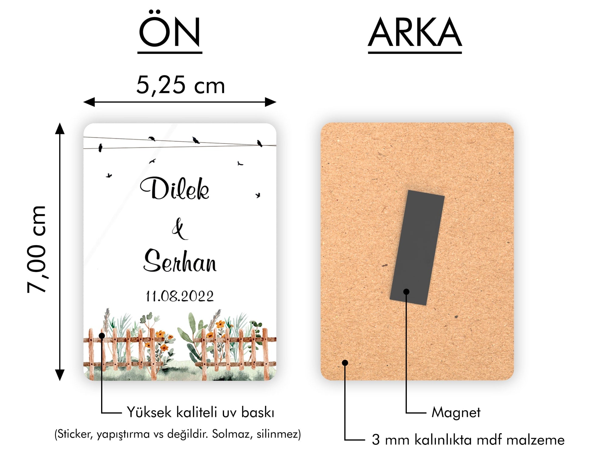 Çit Desenli Ahşap Magnet