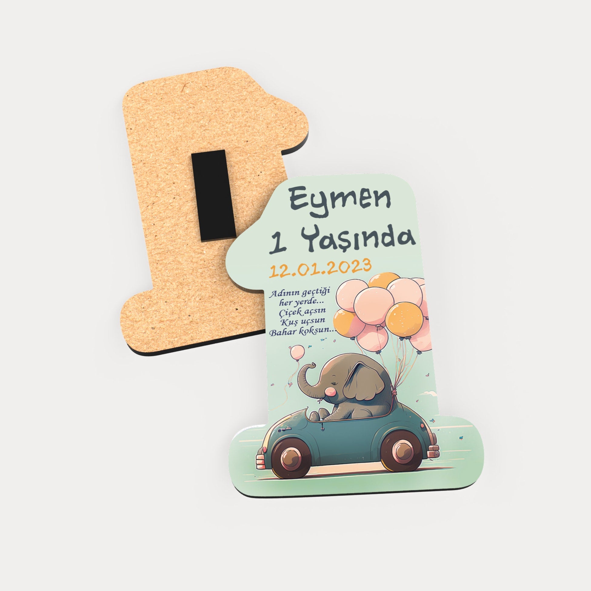 Fil Temalı Ahşap Magnet