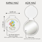 Renkli Papatya Desenli Yuvarlak Ayna