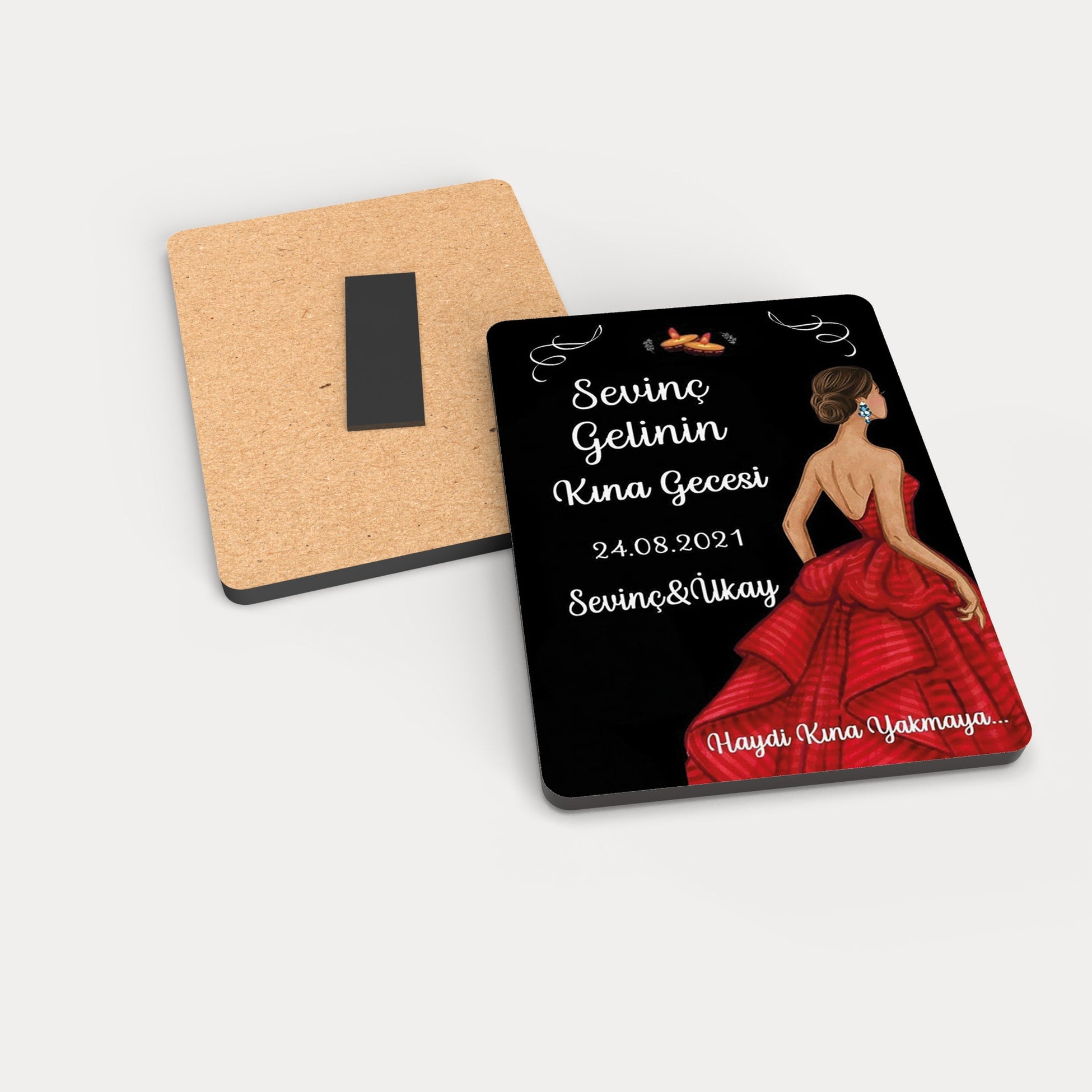 Kına Kızı Temalı Ahşap Magnet