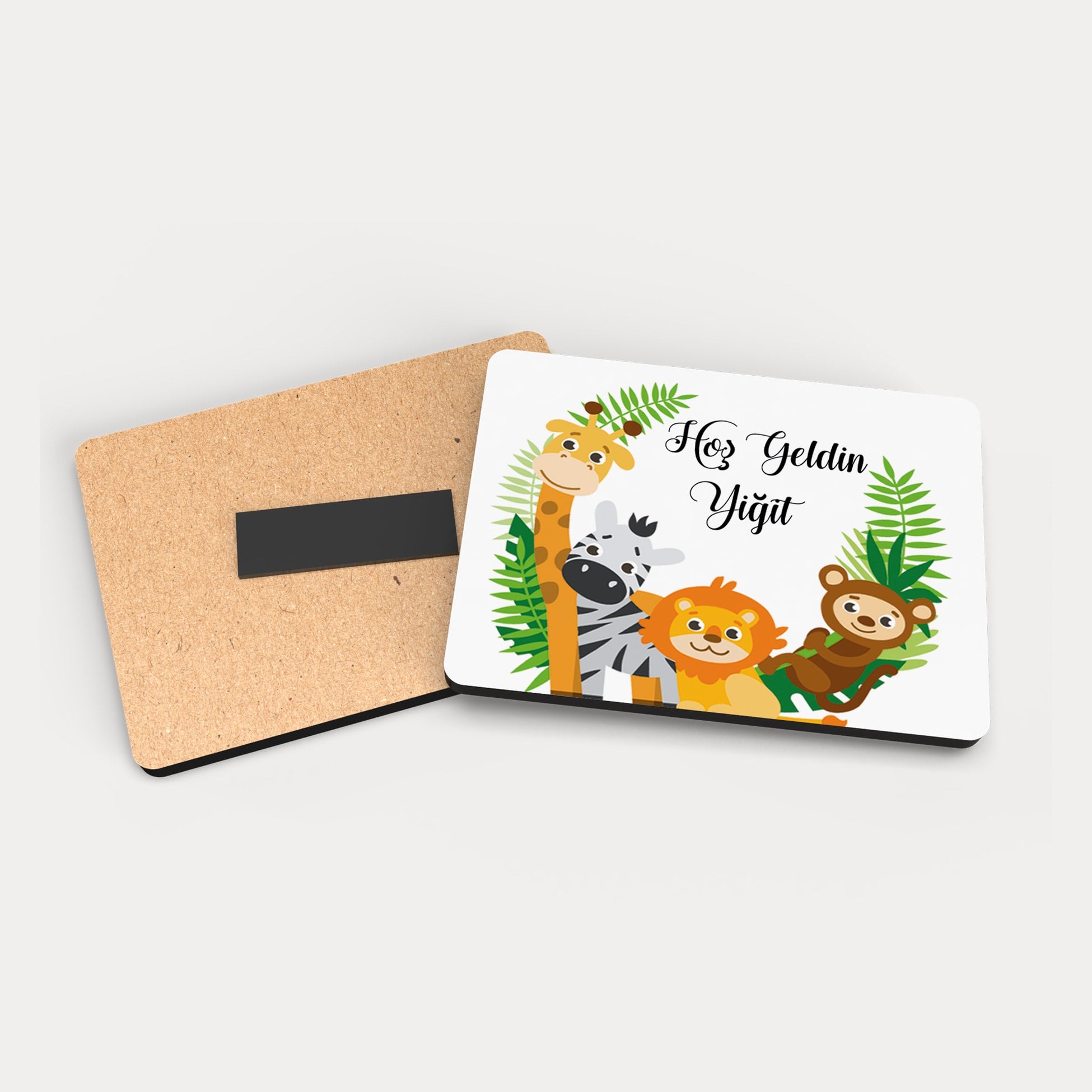 Safari Desenli Ahşap Magnet