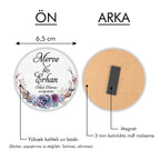 Suklent Desenli Yuvarlak Ahşap Magnet