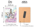 Unicorn Temalı Ahşap Magnet