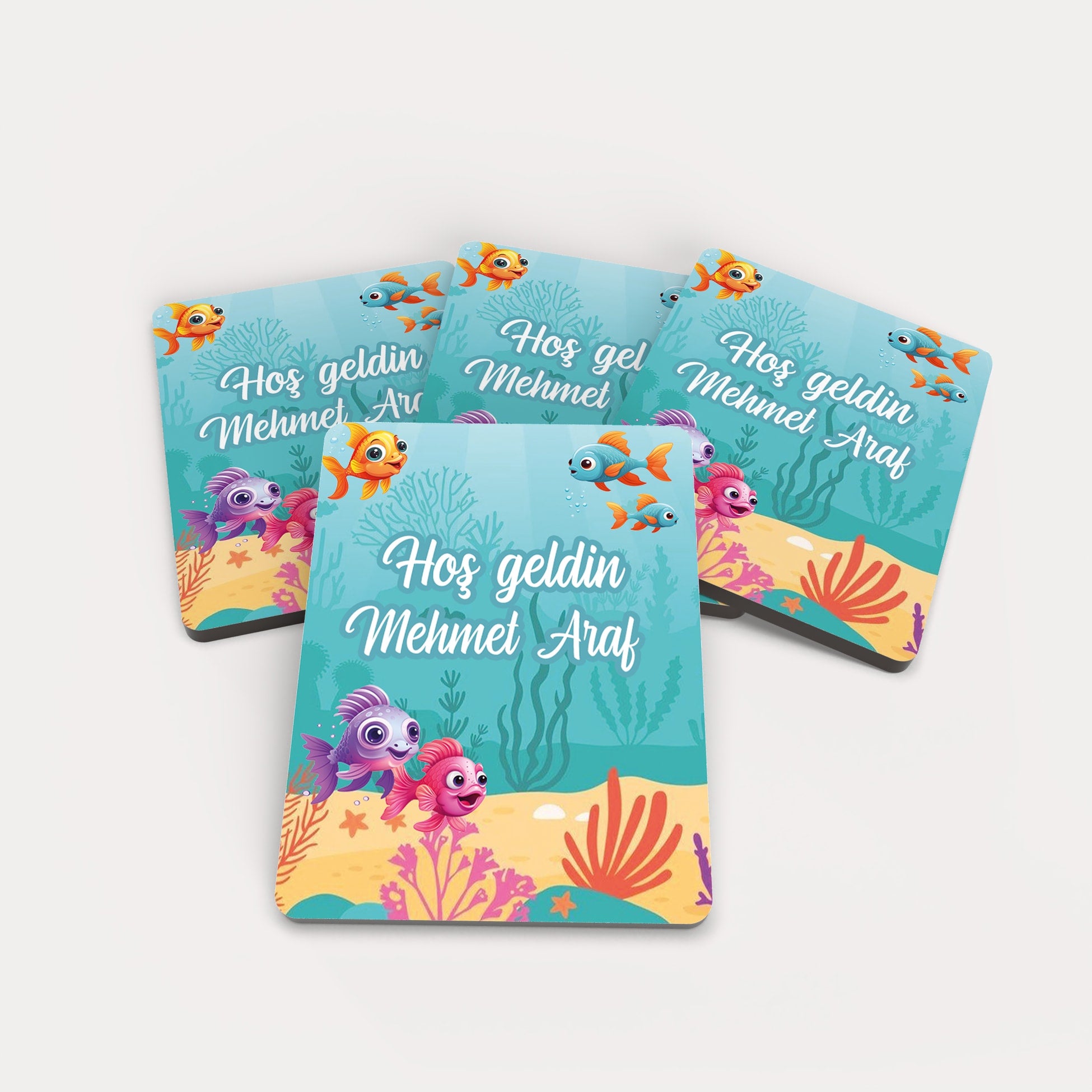 Balıklar Temalı Ahşap Magnet